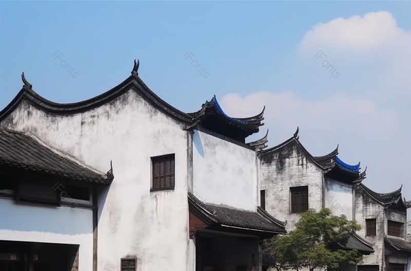 老旧房屋白墙黑瓦马头墙,高清,摄影图,摄影图片,图片大全,摄影图免费下载